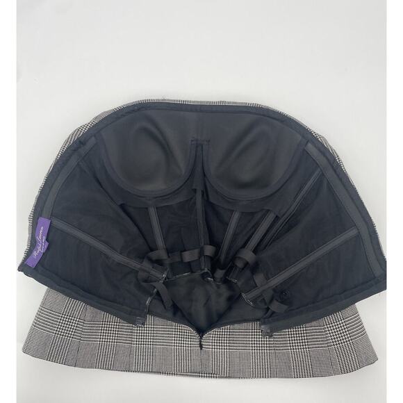 Ralph Lauren Collection Purple Label Bustier Top Plaid Wool Blouse Peplum Runway - Picture 15 of 16